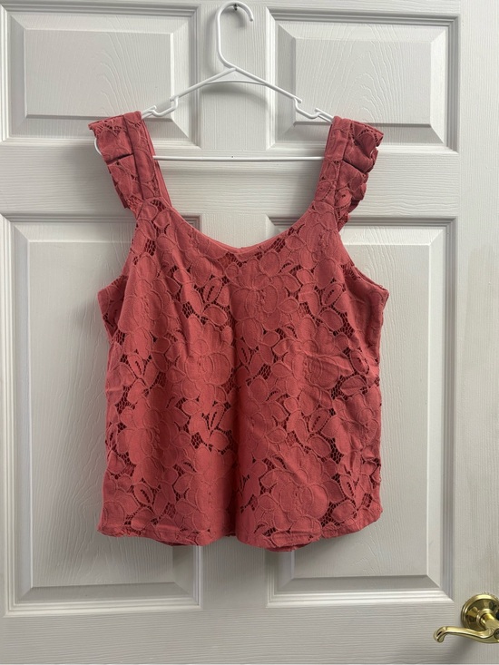 Monteau Tops - Monteau Dusty Rose Lace Camisole